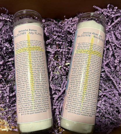 Each candle is handcrafted with intention, prayer, and purpose. Whether you’re seeking protection, love, healing, or abundance, these candles are designed to align your energy with your desires.

Infused with spiritual meaning and customized just for you