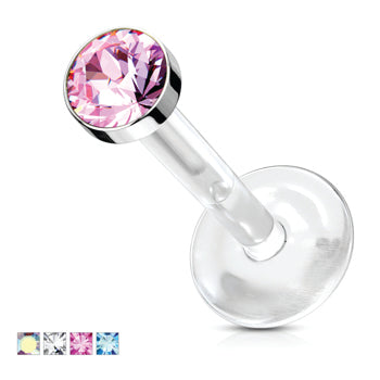 round crystal flat back